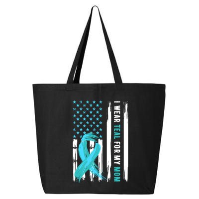 I Wear Teal For My Mom Cervical Cancer Awareness Gift 25L Jumbo Tote