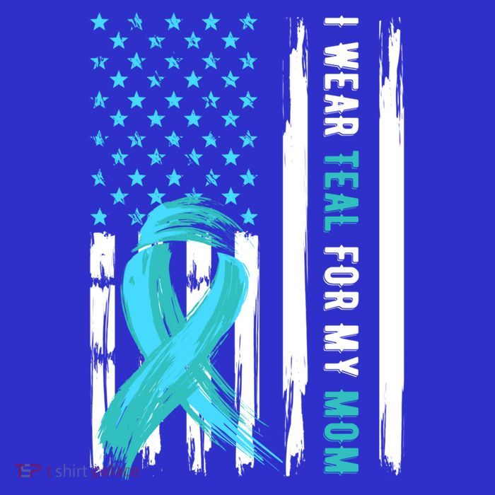 I Wear Teal For My Mom Cervical Cancer Awareness Gift Tall T-Shirt