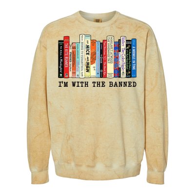 Im With The Banned Book Funny Colorblast Crewneck Sweatshirt