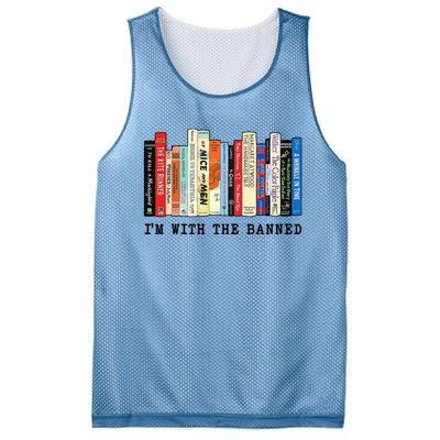 Im With The Banned Book Funny Mesh Reversible Basketball Jersey Tank