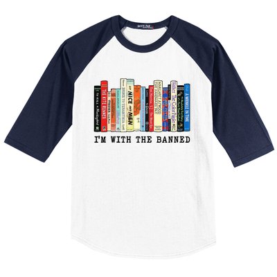 Im With The Banned Book Funny Baseball Sleeve Shirt