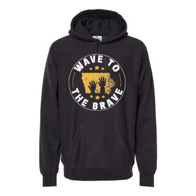 Iowa Wave To The Brave Football Childrens Hospital Premium Hoodie