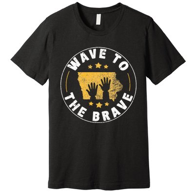 Iowa Wave To The Brave Football Childrens Hospital Premium T-Shirt