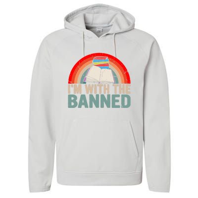 Im With The Banned Read Banned Books Lover Bookworm Performance Fleece Hoodie