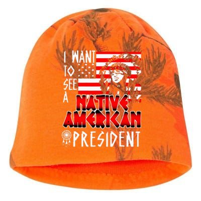 I Want To See A Native American President Kati - Camo Knit Beanie