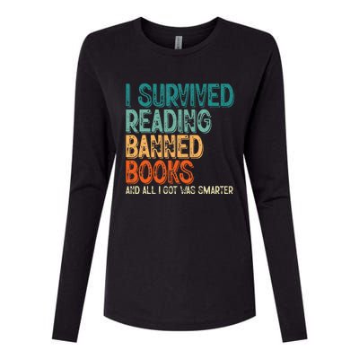 Im With The Banned I Survived Reading Banned Books Womens Cotton Relaxed Long Sleeve T-Shirt