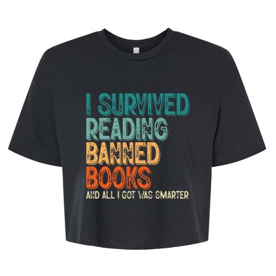 Im With The Banned I Survived Reading Banned Books Bella+Canvas Jersey Crop Tee