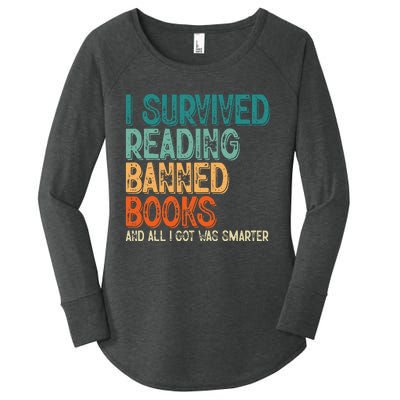 Im With The Banned I Survived Reading Banned Books Women's Perfect Tri Tunic Long Sleeve Shirt