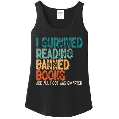 Im With The Banned I Survived Reading Banned Books Ladies Essential Tank