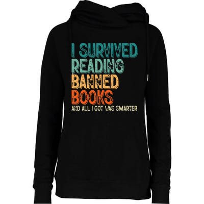 Im With The Banned I Survived Reading Banned Books Womens Funnel Neck Pullover Hood