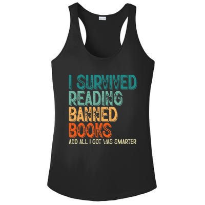 Im With The Banned I Survived Reading Banned Books Ladies PosiCharge Competitor Racerback Tank