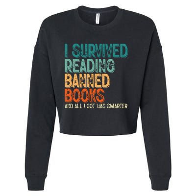 Im With The Banned I Survived Reading Banned Books Cropped Pullover Crew