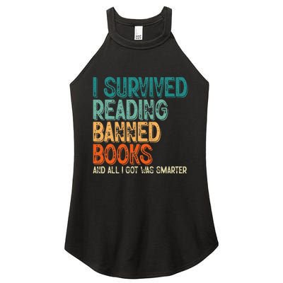 Im With The Banned I Survived Reading Banned Books Women's Perfect Tri Rocker Tank