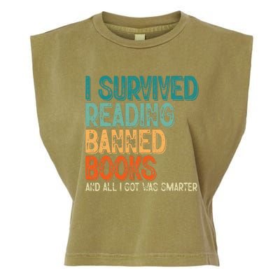 Im With The Banned I Survived Reading Banned Books Garment-Dyed Women's Muscle Tee