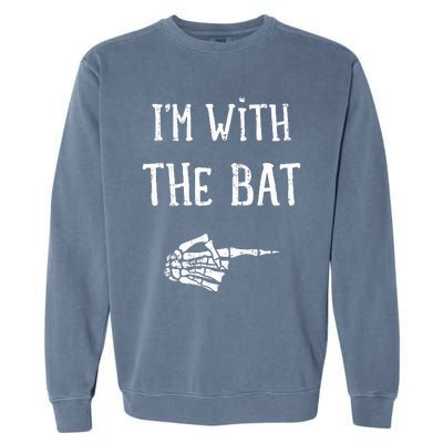 IM With The Bat Funny Matching Couple Costume Halloween Garment-Dyed Sweatshirt