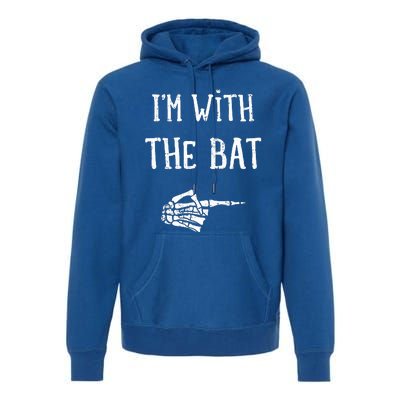 IM With The Bat Funny Matching Couple Costume Halloween Premium Hoodie