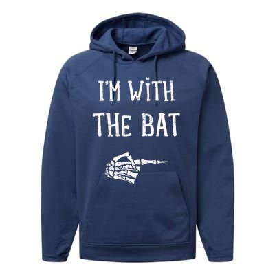 IM With The Bat Funny Matching Couple Costume Halloween Performance Fleece Hoodie