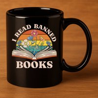 Im With The Banned Banned Books Reading Books 11oz C Handle Ceramic Mug