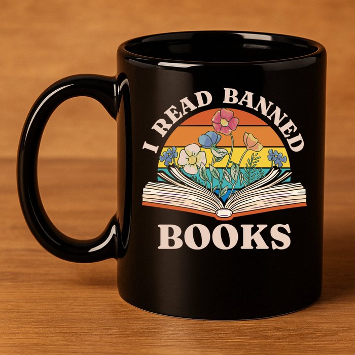 Im With The Banned Banned Books Reading Books 11oz C Handle Ceramic Mug