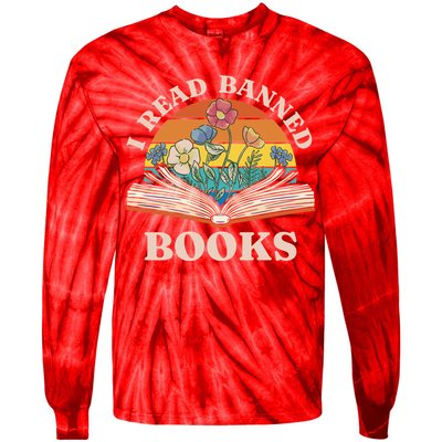 Im With The Banned Banned Books Reading Books Tie-Dye Long Sleeve Shirt