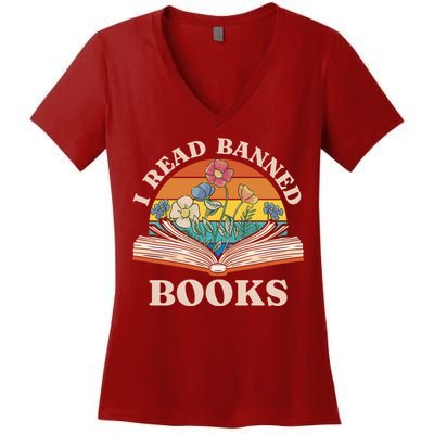 Im With The Banned Banned Books Reading Books Women's V-Neck T-Shirt