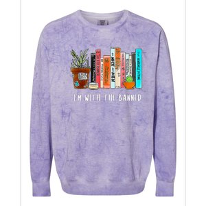 I'm With The Banned Books I Read Banned Books Lovers Colorblast Crewneck Sweatshirt