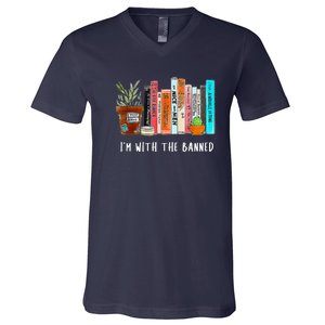 I'm With The Banned Books I Read Banned Books Lovers V-Neck T-Shirt