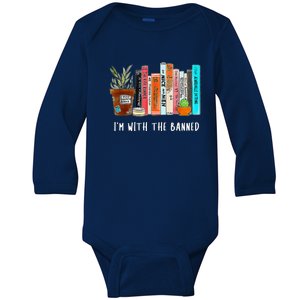 I'm With The Banned Books I Read Banned Books Lovers Baby Long Sleeve Bodysuit