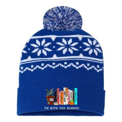 IM With The Banned Books I Read Banned Books Lovers USA-Made Snowflake Beanie