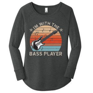 IM With The Bass Player Guitarist Novelty Music Guitar Women's Perfect Tri Tunic Long Sleeve Shirt