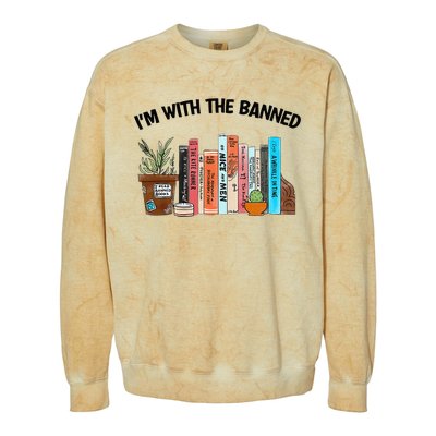 I'm With The Banned Funny Book Readers I Read Banned Books Colorblast Crewneck Sweatshirt