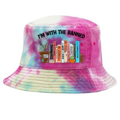 I'm With The Banned Funny Book Readers I Read Banned Books Tie-Dyed Bucket Hat