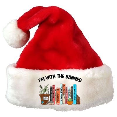 I'm With The Banned Funny Book Readers I Read Banned Books Premium Christmas Santa Hat