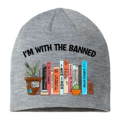 I'm With The Banned Funny Book Readers I Read Banned Books Sustainable Beanie