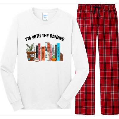 I'm With The Banned Funny Book Readers I Read Banned Books Long Sleeve Pajama Set