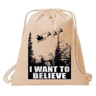 I Want To Believe Funny Christmas Great Gift Drawstring Bag