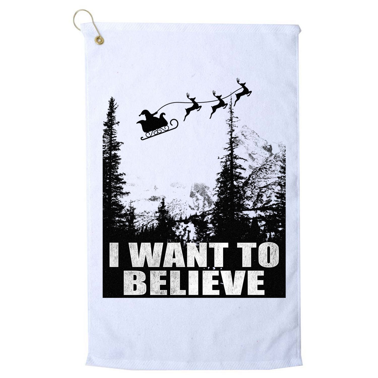 I Want To Believe Funny Christmas Great Gift Golf Towel