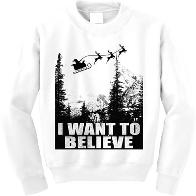 I Want To Believe Funny Christmas Great Gift Kids Sweatshirt