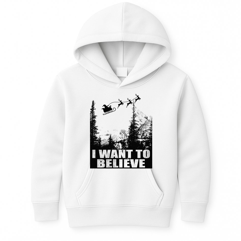 I Want To Believe Funny Christmas Great Gift Kids Hoodie