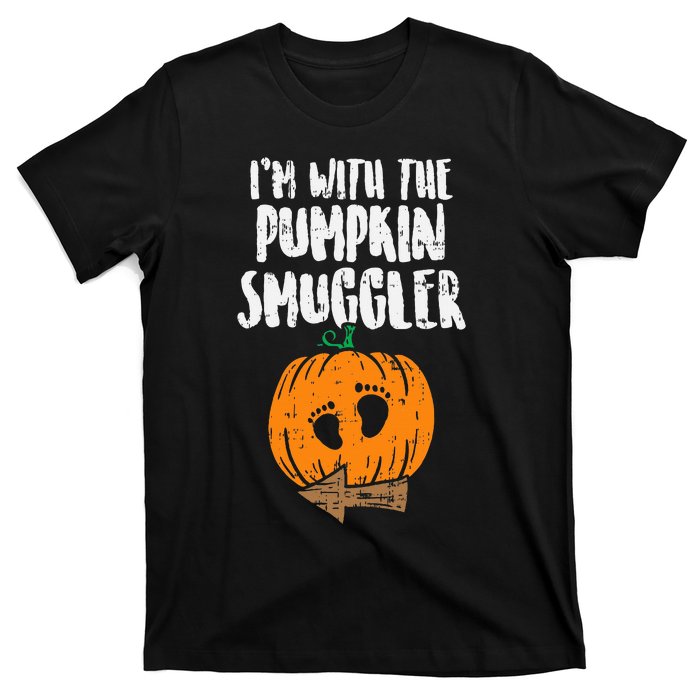 Im With The Pumpkin Smuggler Halloween Pregnancy T-Shirt