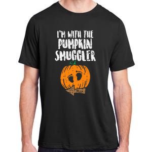 Im With The Pumpkin Smuggler Halloween Pregnancy Adult ChromaSoft Performance T-Shirt