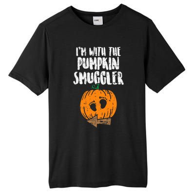 Im With The Pumpkin Smuggler Halloween Pregnancy Tall Fusion ChromaSoft Performance T-Shirt