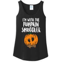 Im With The Pumpkin Smuggler Halloween Pregnancy Ladies Essential Tank