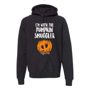 Im With The Pumpkin Smuggler Halloween Pregnancy Premium Hoodie