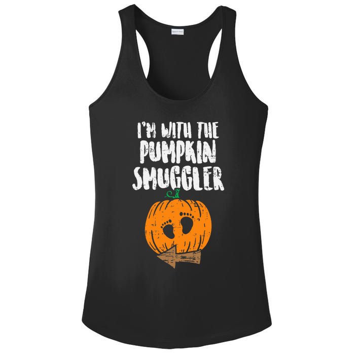 Im With The Pumpkin Smuggler Halloween Pregnancy Ladies PosiCharge Competitor Racerback Tank