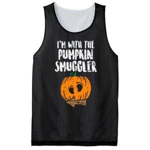 Im With The Pumpkin Smuggler Halloween Pregnancy Mesh Reversible Basketball Jersey Tank