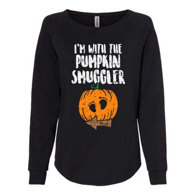 Im With The Pumpkin Smuggler Halloween Pregnancy Womens California Wash Sweatshirt