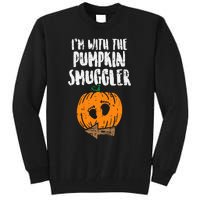 Im With The Pumpkin Smuggler Halloween Pregnancy Tall Sweatshirt