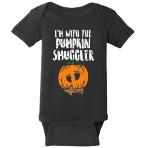 Im With The Pumpkin Smuggler Halloween Pregnancy Baby Bodysuit