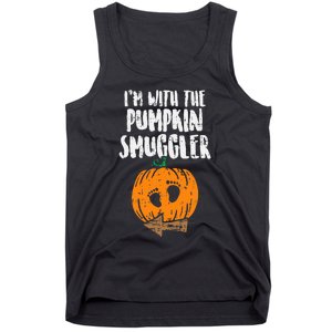 Im With The Pumpkin Smuggler Halloween Pregnancy Tank Top